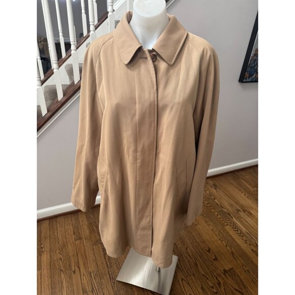 BURBERRY London Classic Laine Wool Trench Coat Camel Hair Zip Out Lining Size 16 - Picture 2 of 6